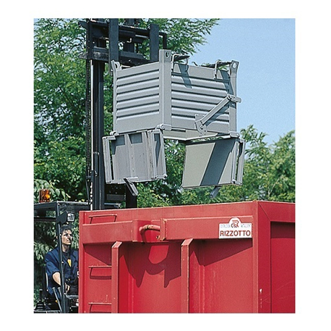 Vendita online Container in lamiera fondo apribile a rulli mm.1000x800x800H - Grigio scuro RAL7000